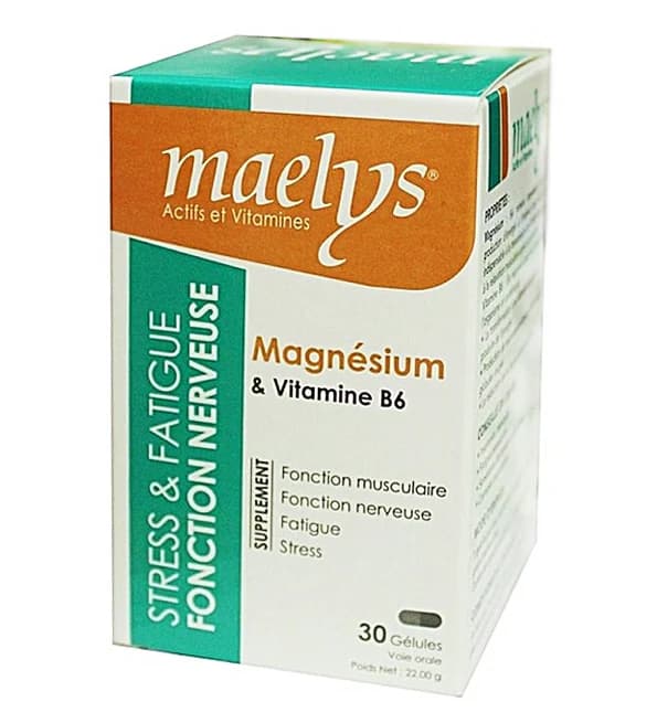Maelys Magnésium & Vitamine B6 - 30 Gélules pour Réduire la Fatigue et le Stress