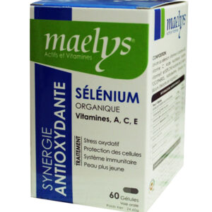 Maelys Sélénium Organique, Vitamines A, C, E - 60 Gélules pour Protection Antioxydante et Immunité