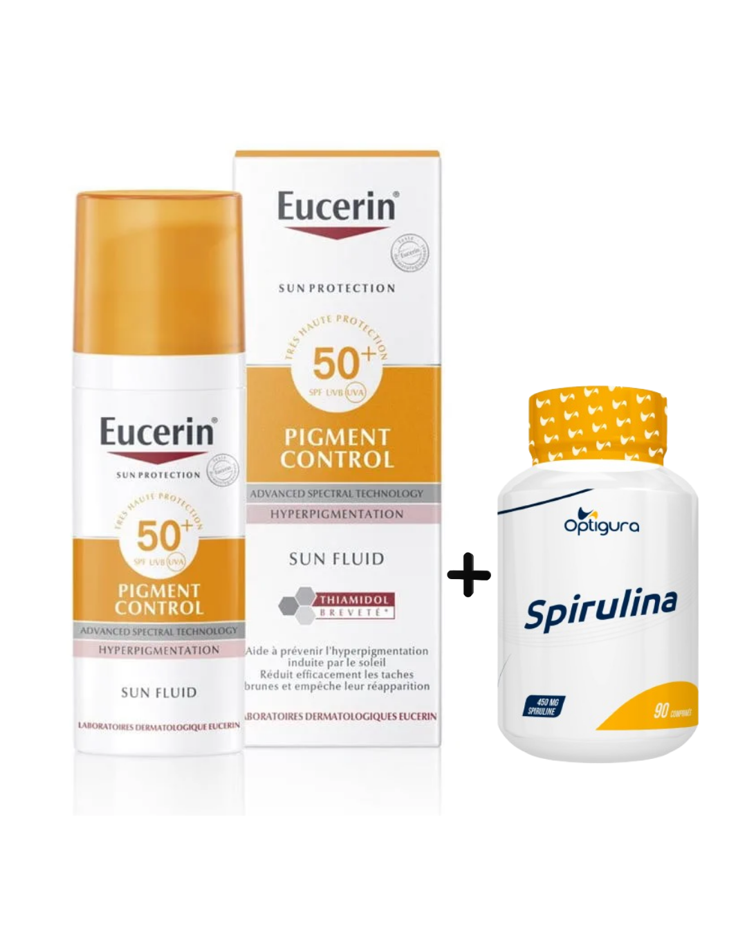 Pack Eucerin Sun Pigment Control SPF 50+ + Spirulina Optigura