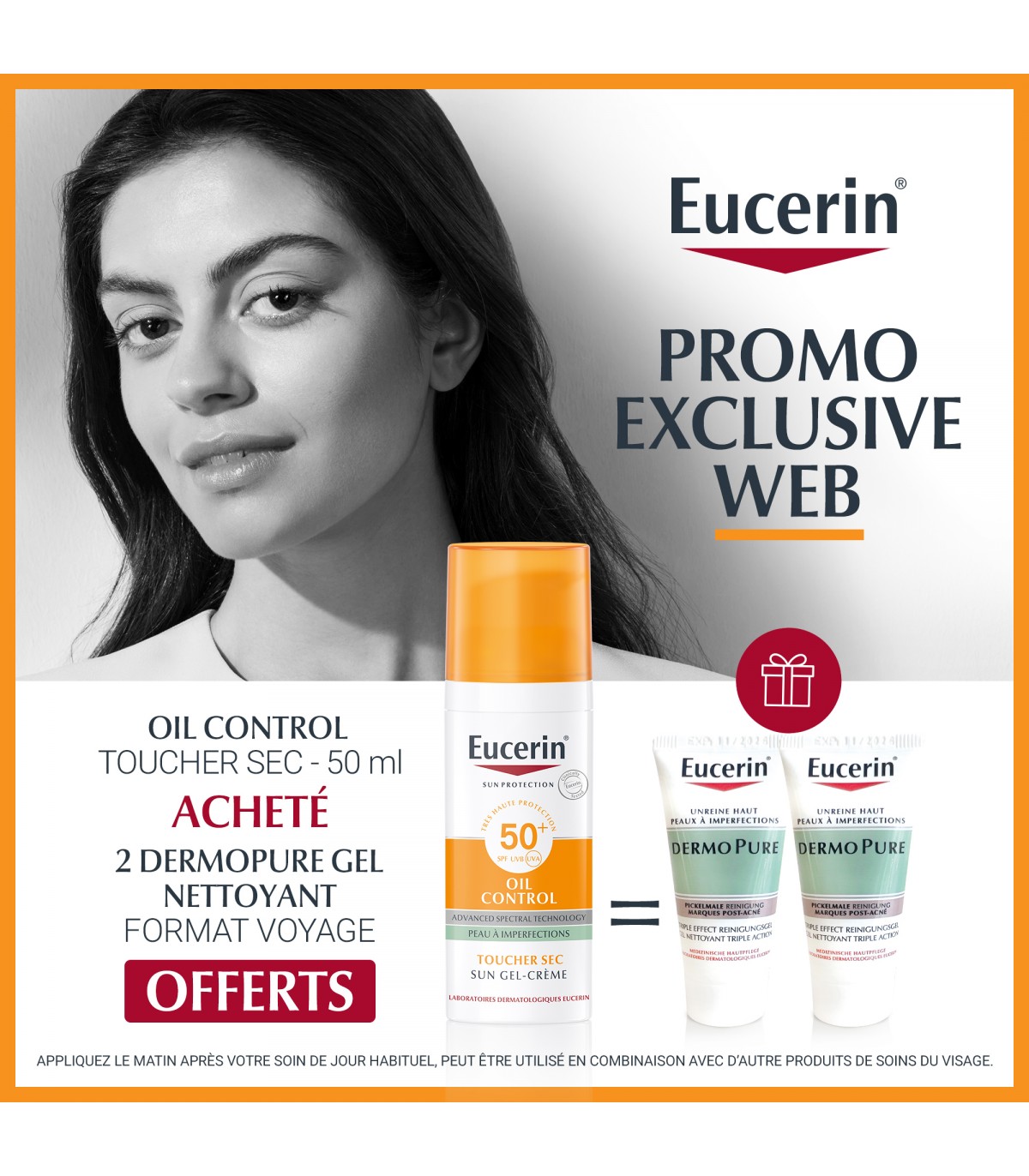 Coffret Eucerin DermoPure & Sun Oil Control SPF50+ | Sérum Anti-Imperfections + Gel Nettoyant | Maroc